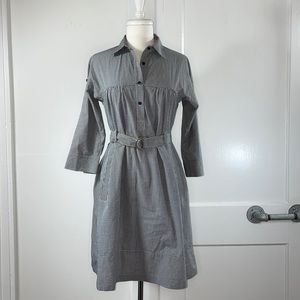 Theory gingham popover shirt belted shirt dress